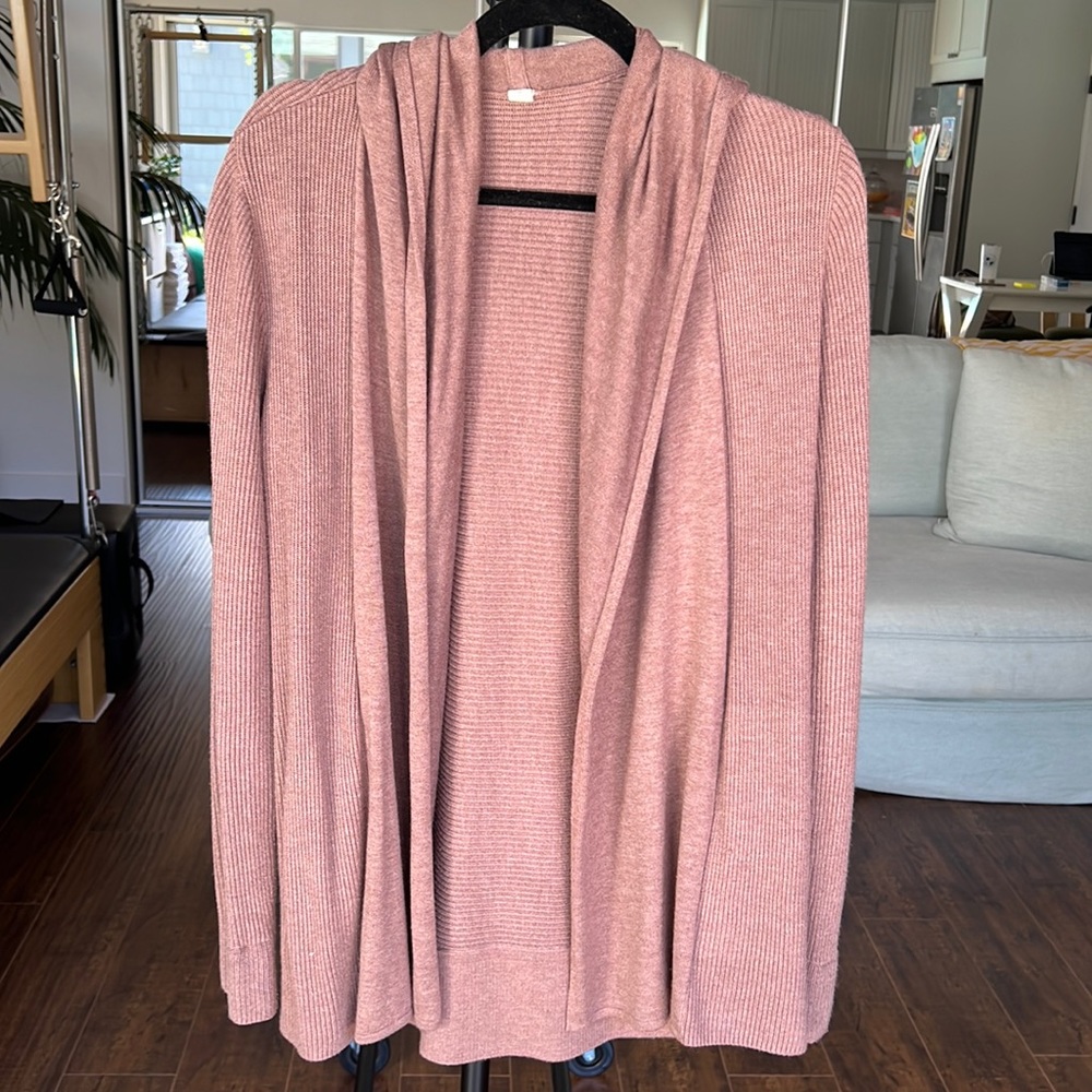 Blush Size 4 Lululemon cardigan sweater with hood